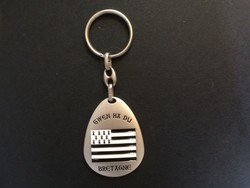 Porte clés galet drapeau breton